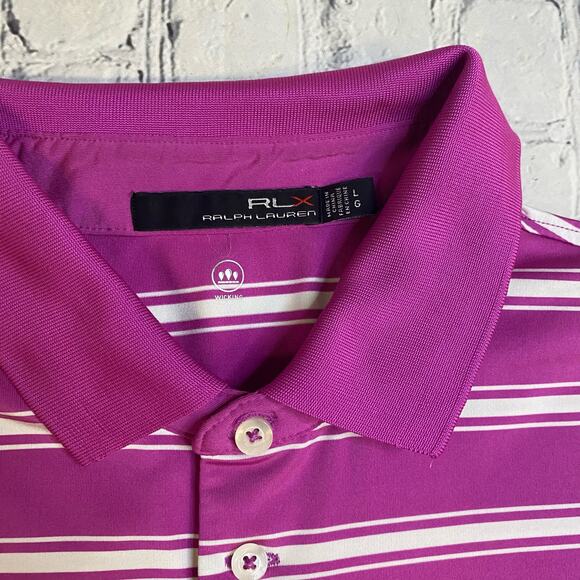 Ralph Lauren RLX Short Wicking Golf Polo purple Shirt L‎ stretch performance - Picture 4 of 7